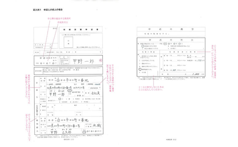 相続の放棄の申述書 参考図